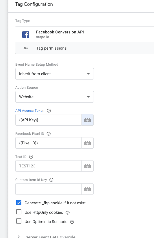 conversion api tag