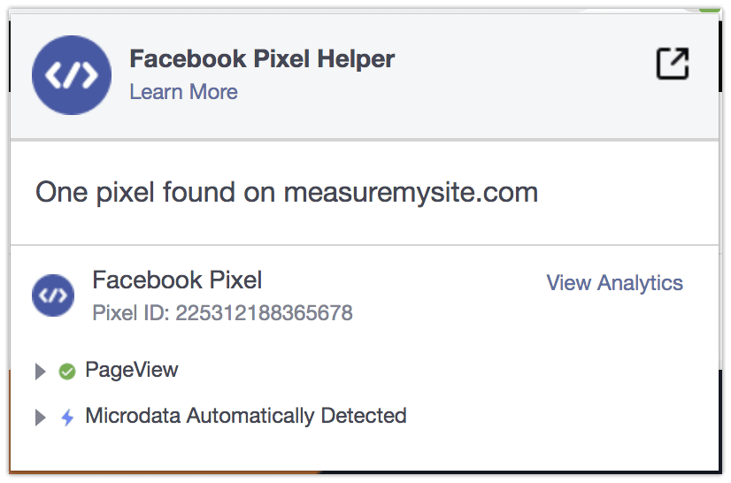 facebook pixel helper